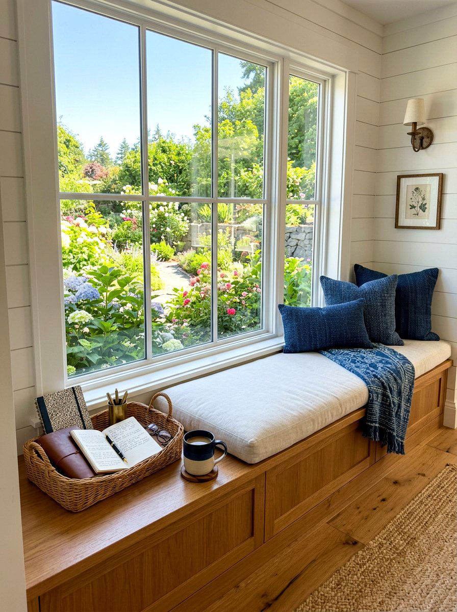 Window Seat Writing Space - 30 journaling nook ideas
