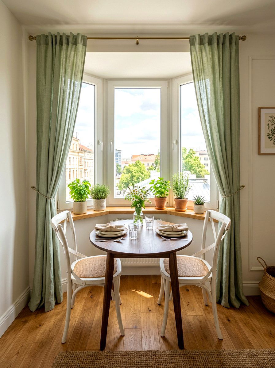 Window Side Dining Area - 30 apartment dining room ideas