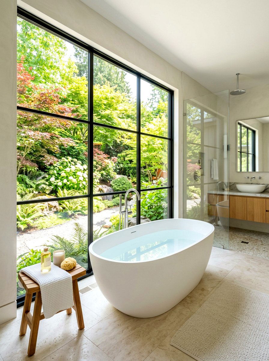 Window Side View Tub - 30 soaking tub ideas