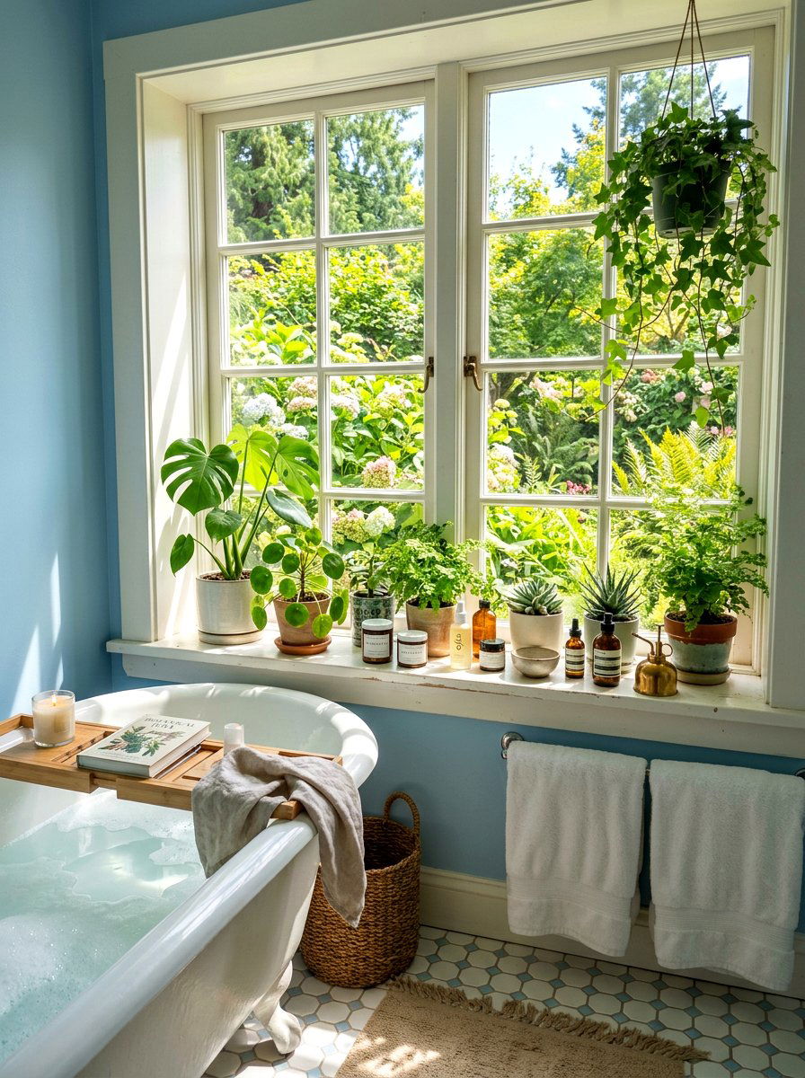 Window Sill Bathroom Shelf - 30 spa shelf bathroom ideas