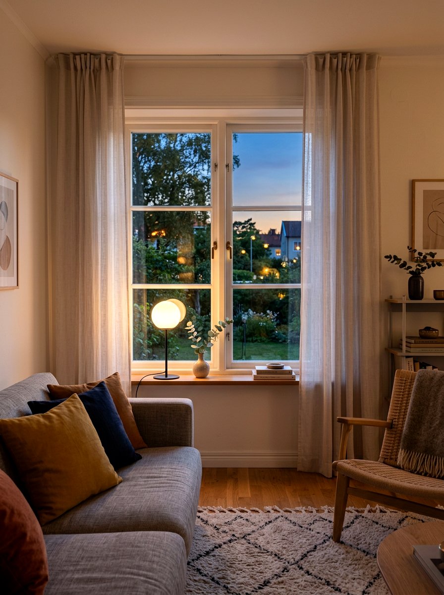 Window Sill Lamp - 30 no overhead light living room ideas