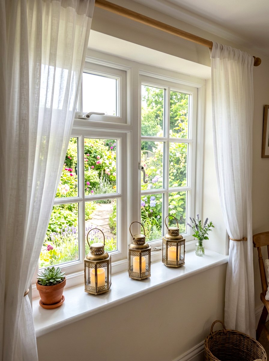 Window Sill Lantern - 30 lantern decor ideas