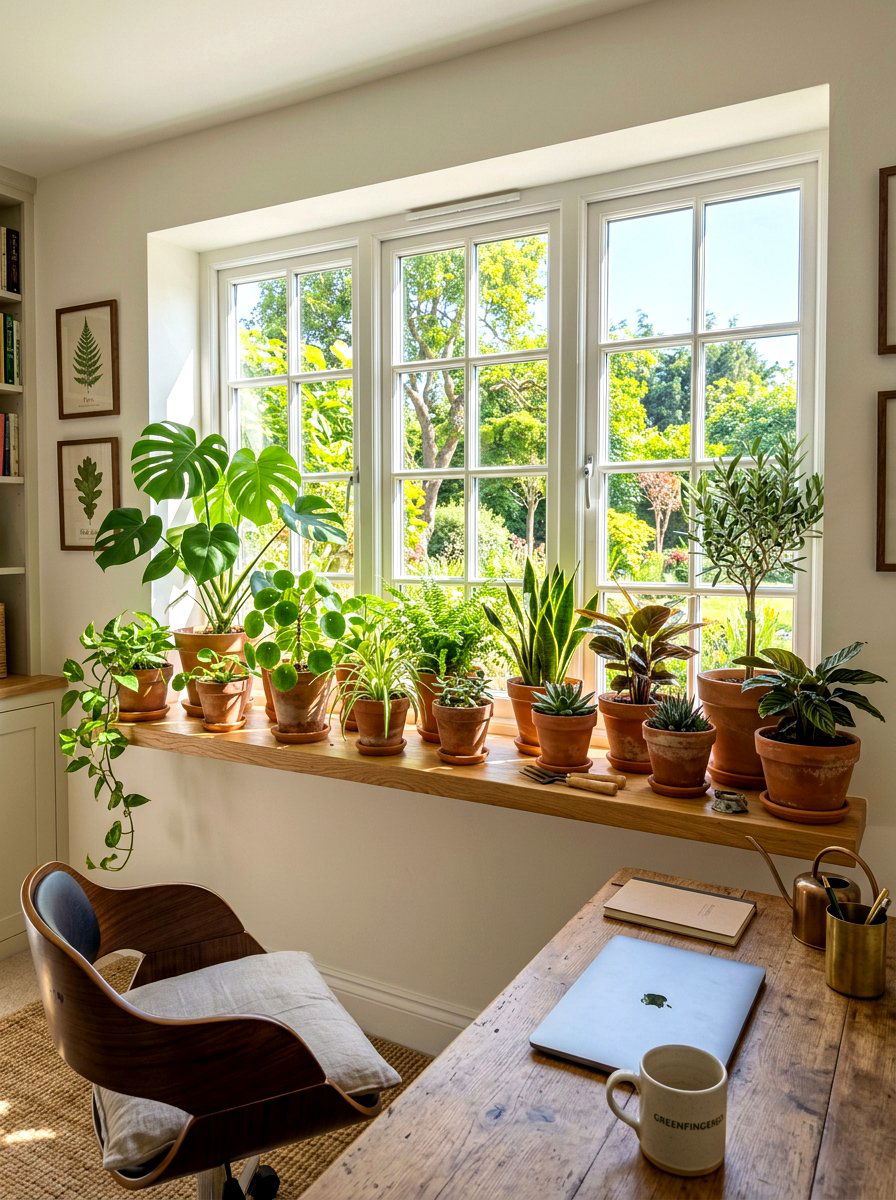 Window Sill Plant Shelf - 30 organizing a home office ideas