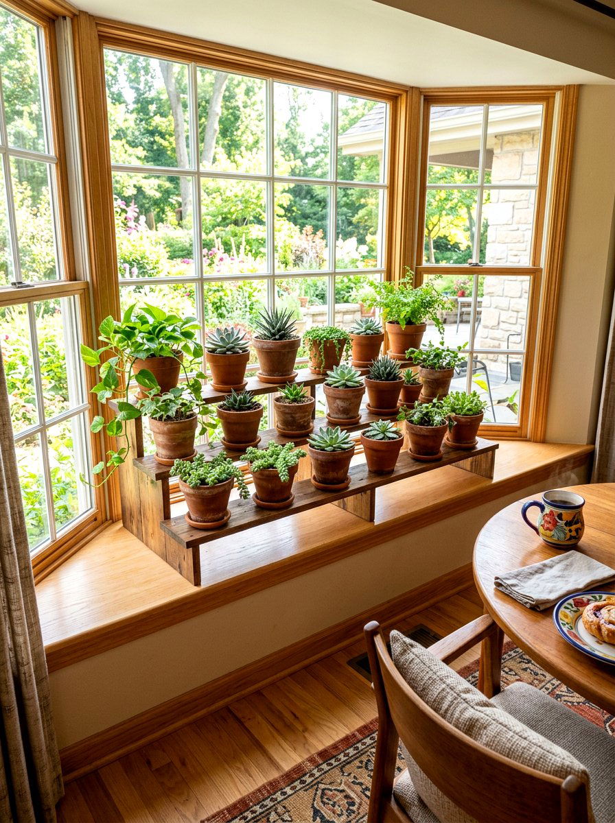 Window Sill Plant Stand - 30 no drill shelf styling ideas