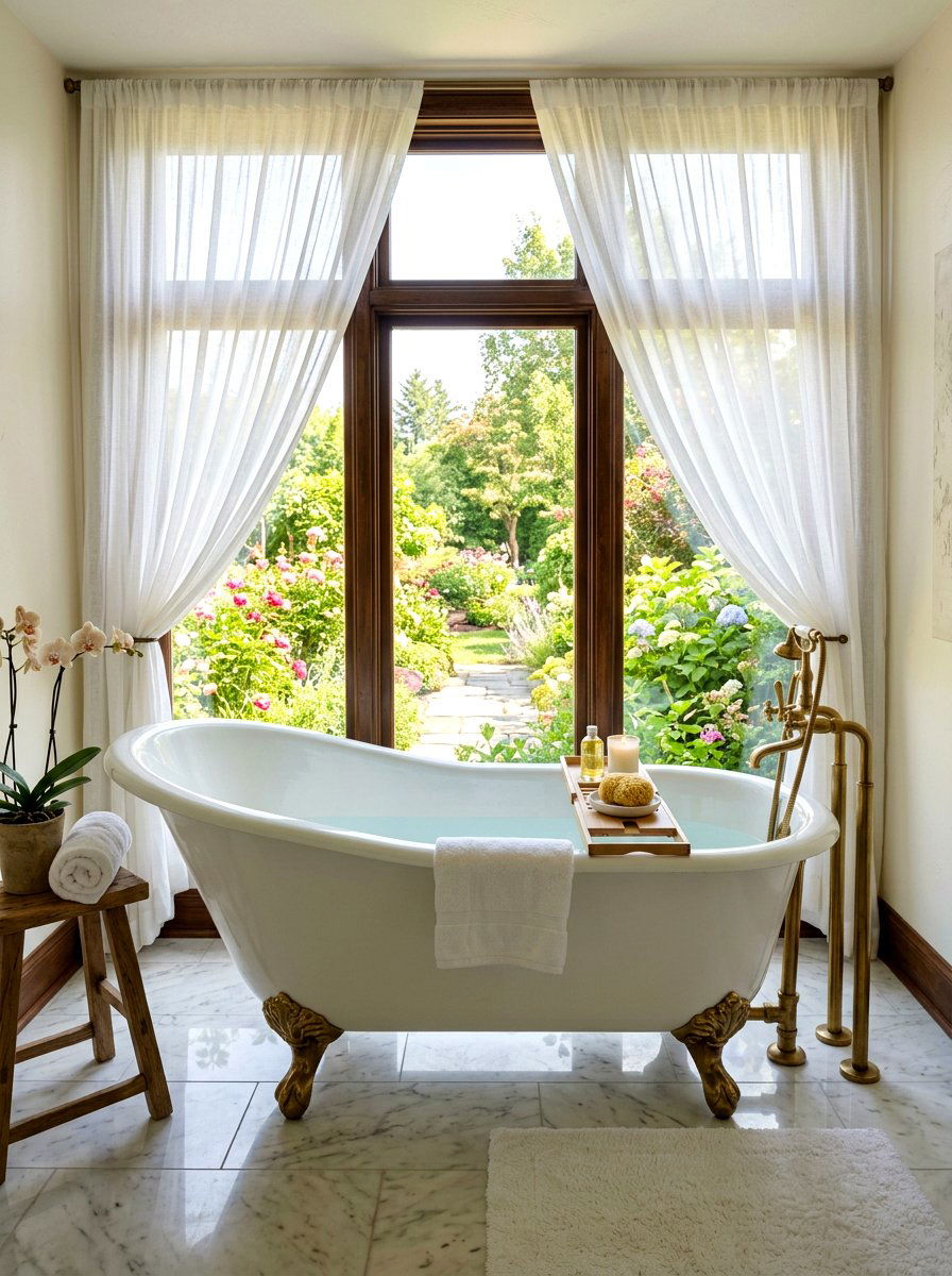 Window View Clawfoot Tub - 30 clawfoot tub ideas