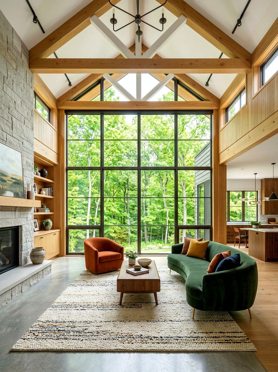 Window Wall Vaulted Great Room - 30 vaulted great room ideas