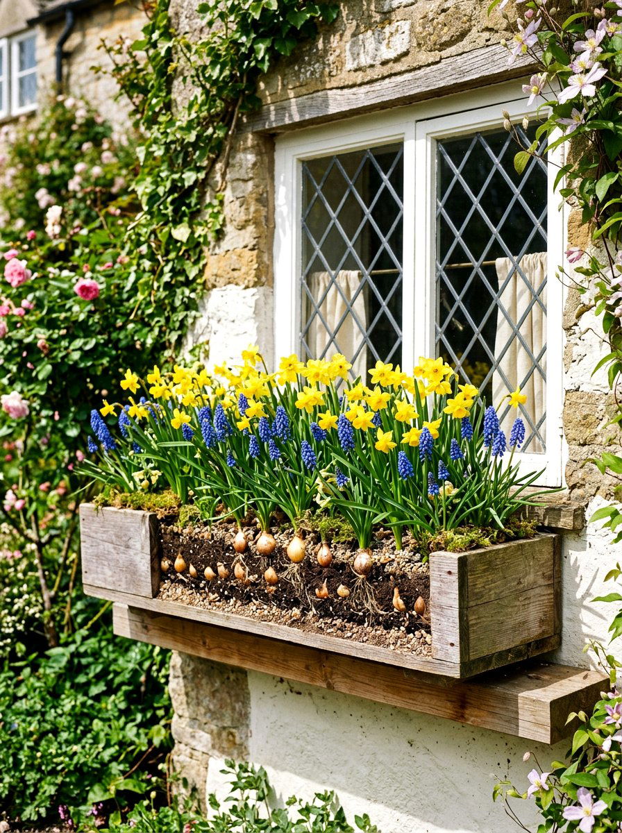 Window box bulb layering - 30 bulb layer planting ideas