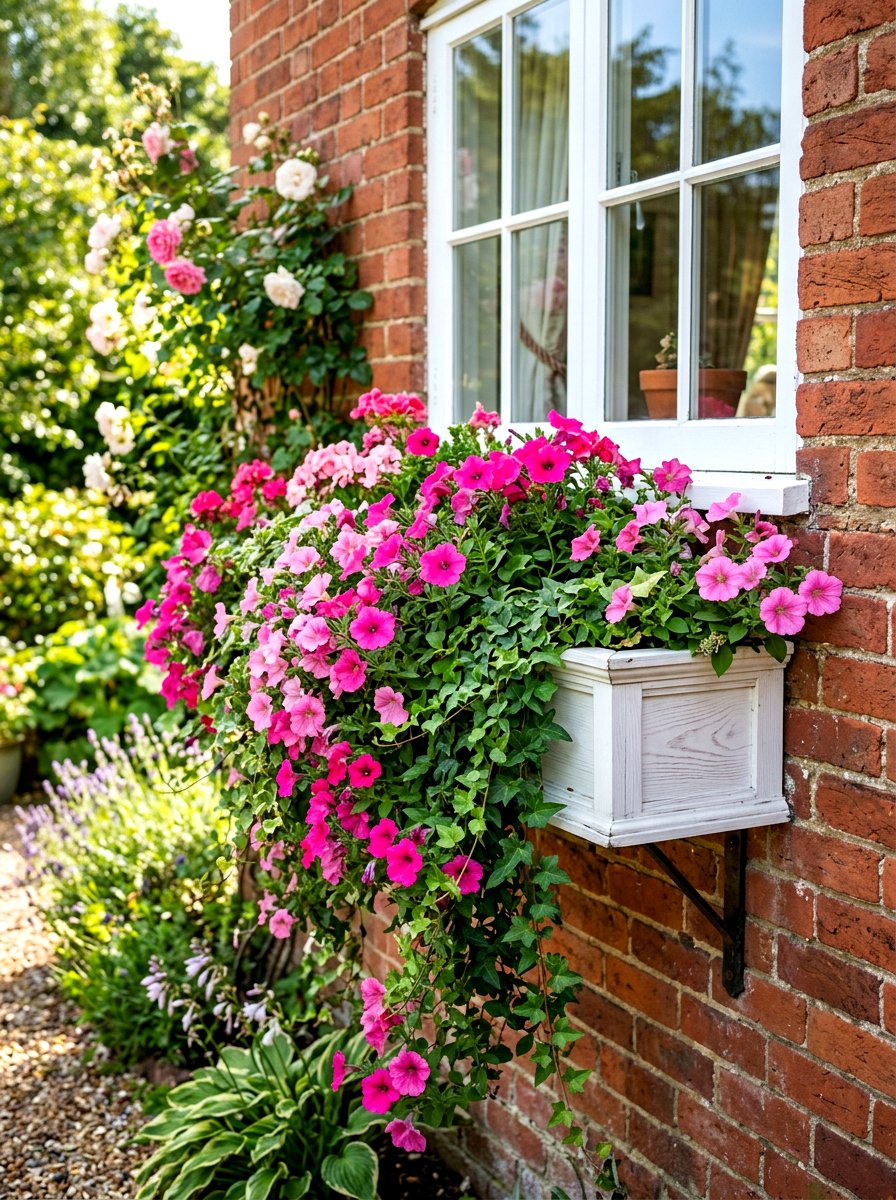 Window box floral display - 30 curb appeal landscaping ideas