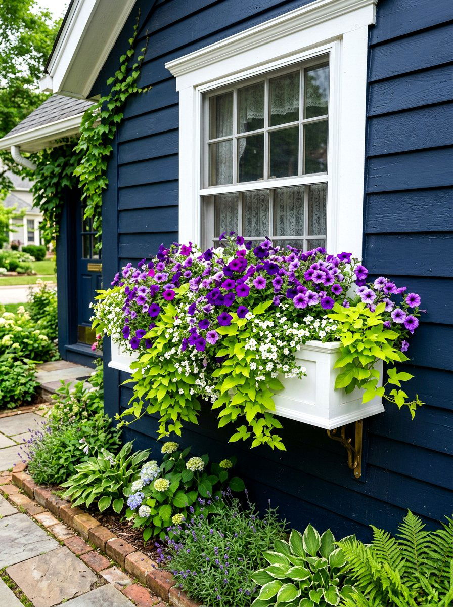 Window box flower bed - 30 flower bed layout ideas