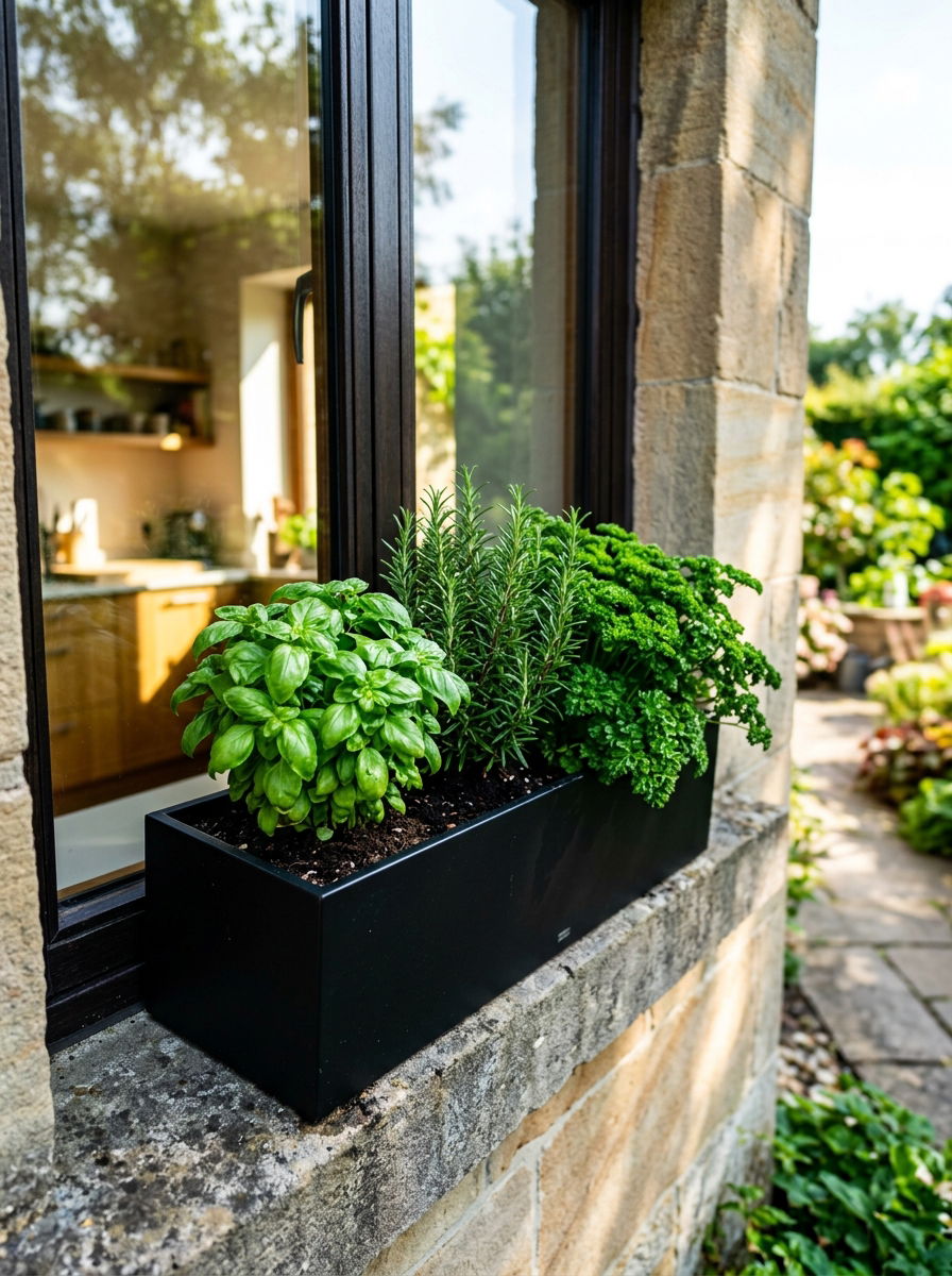 Window box herb garden - 30 urban garden ideas