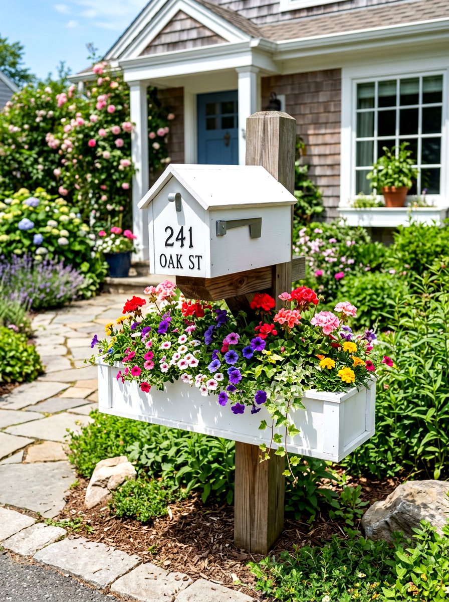 Window box mailbox planter - 30 mailbox planter box ideas