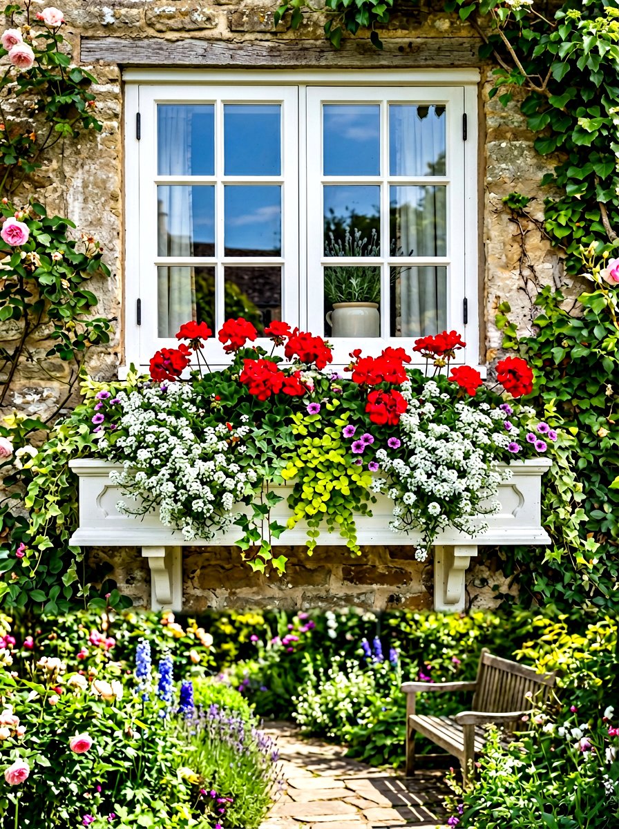 Window box planter - 30 hanging container garden ideas