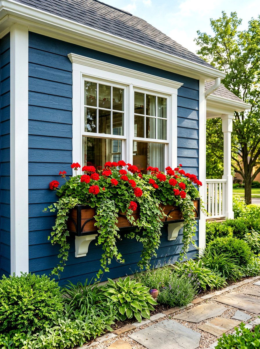 Window box planters - 30 front yard planter ideas
