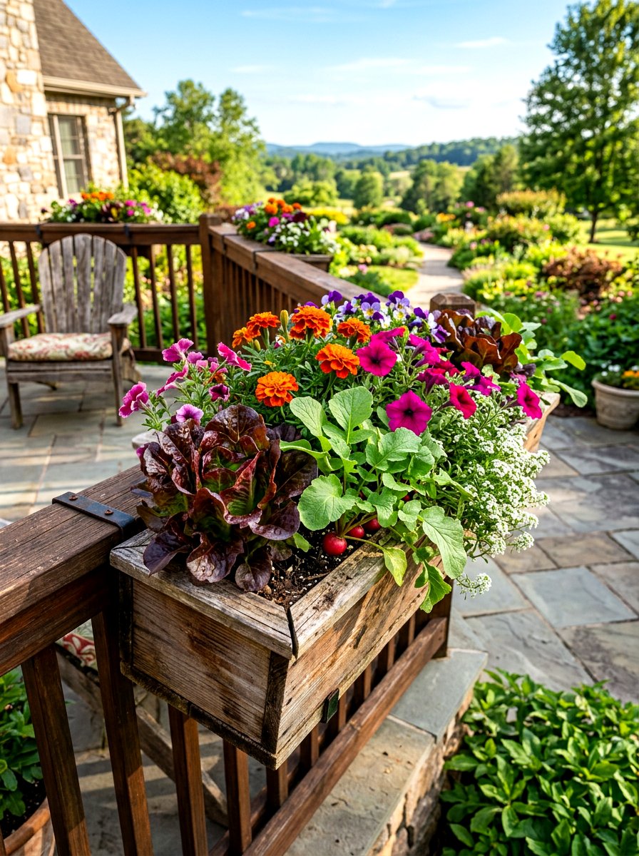 Window box vegetable - 30 patio vegetable garden ideas
