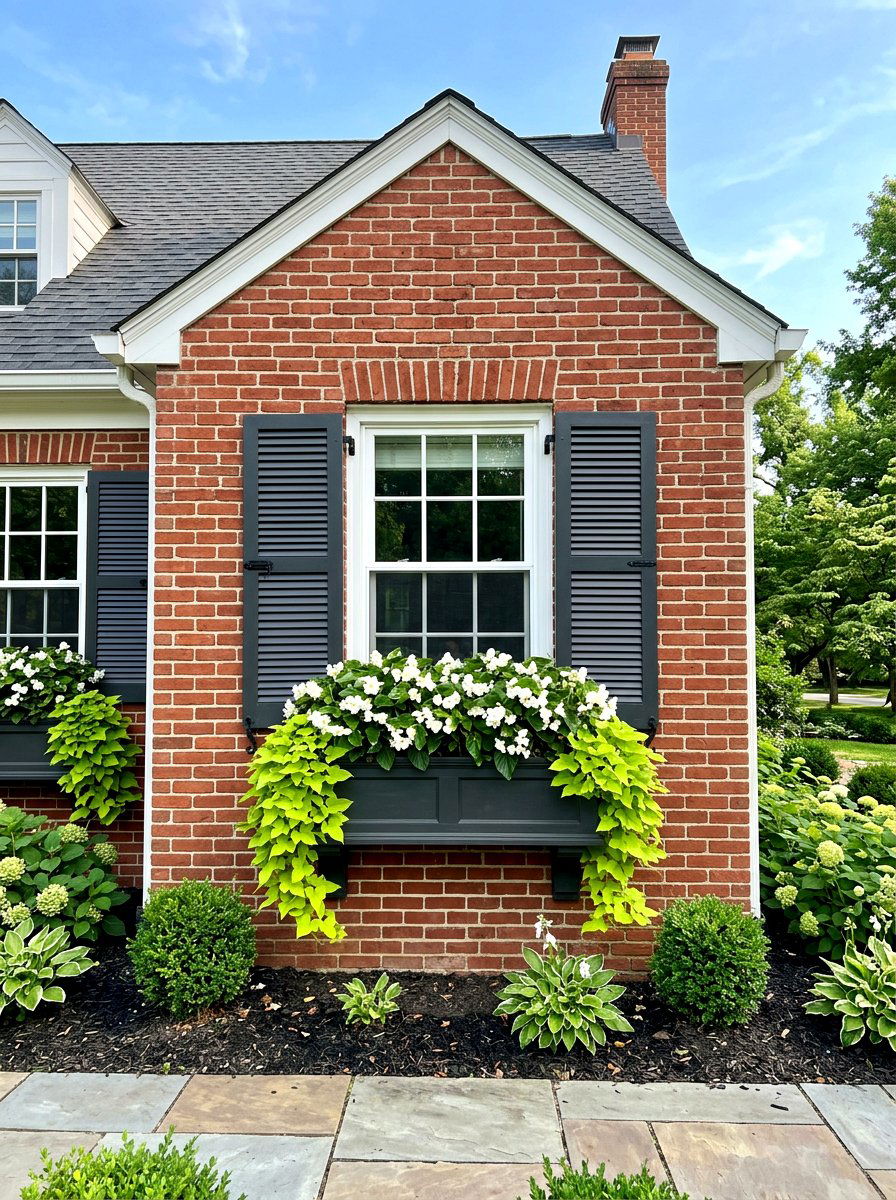 Window boxes for brick houses - 30 shutters and flower box ideas