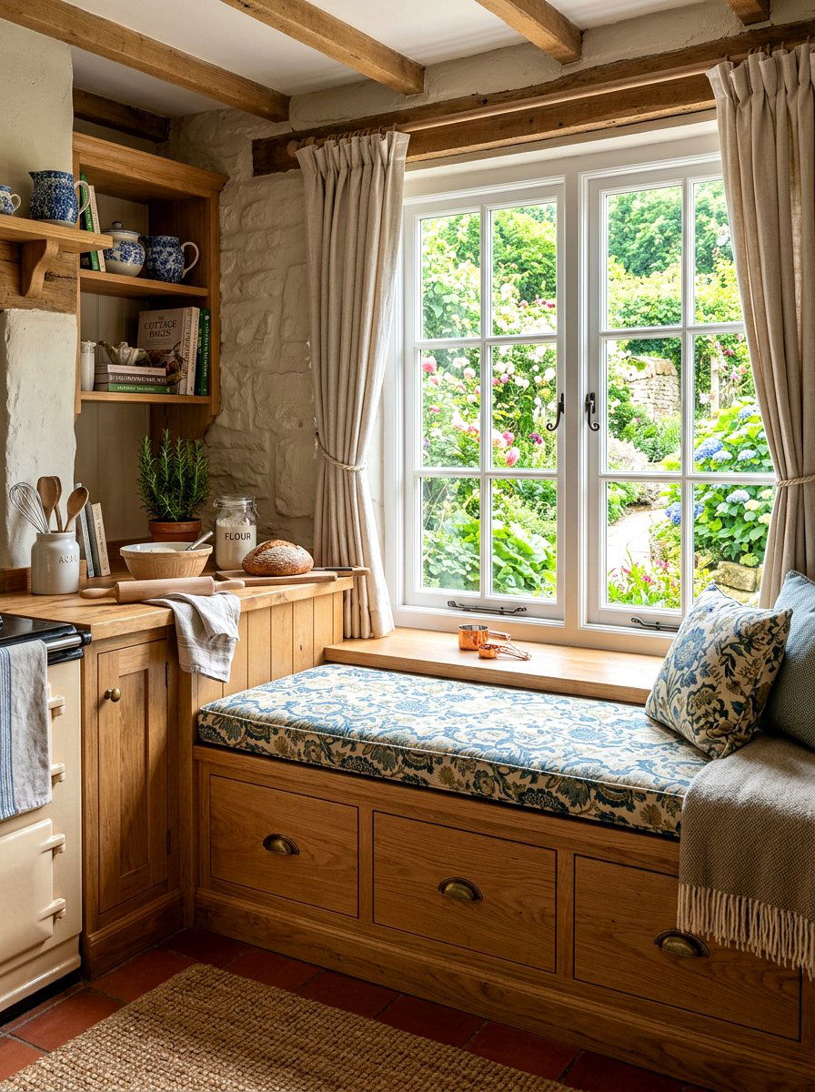 Window seat baking area - 30 baking corner ideas