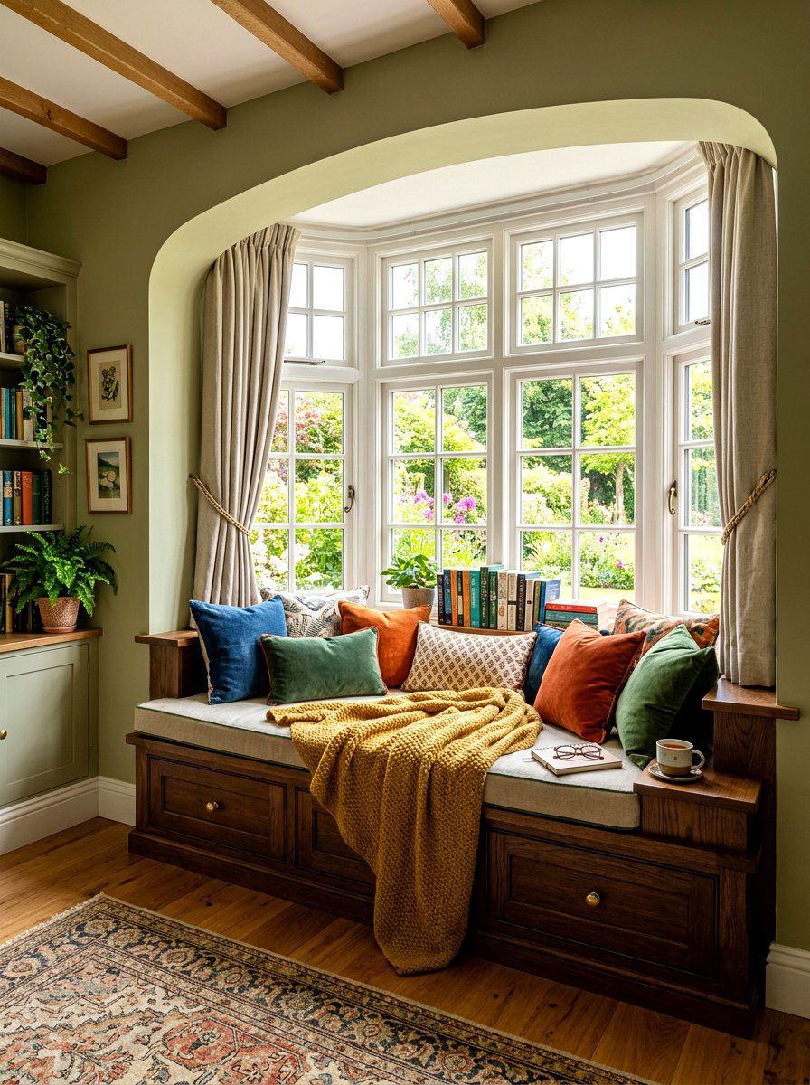 Window seat daybed - 30 room zoning furniture layout ideas