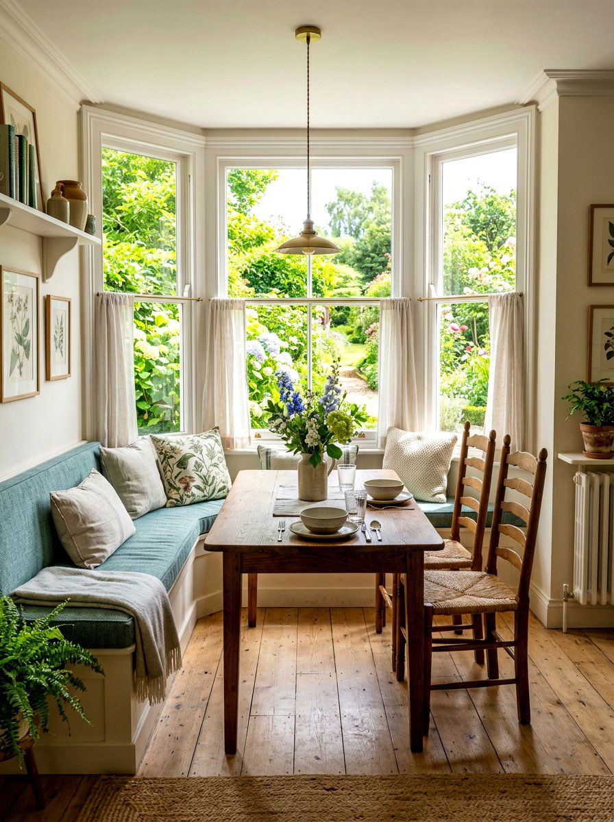 Window seat dining area - 30 corner breakfast nook ideas