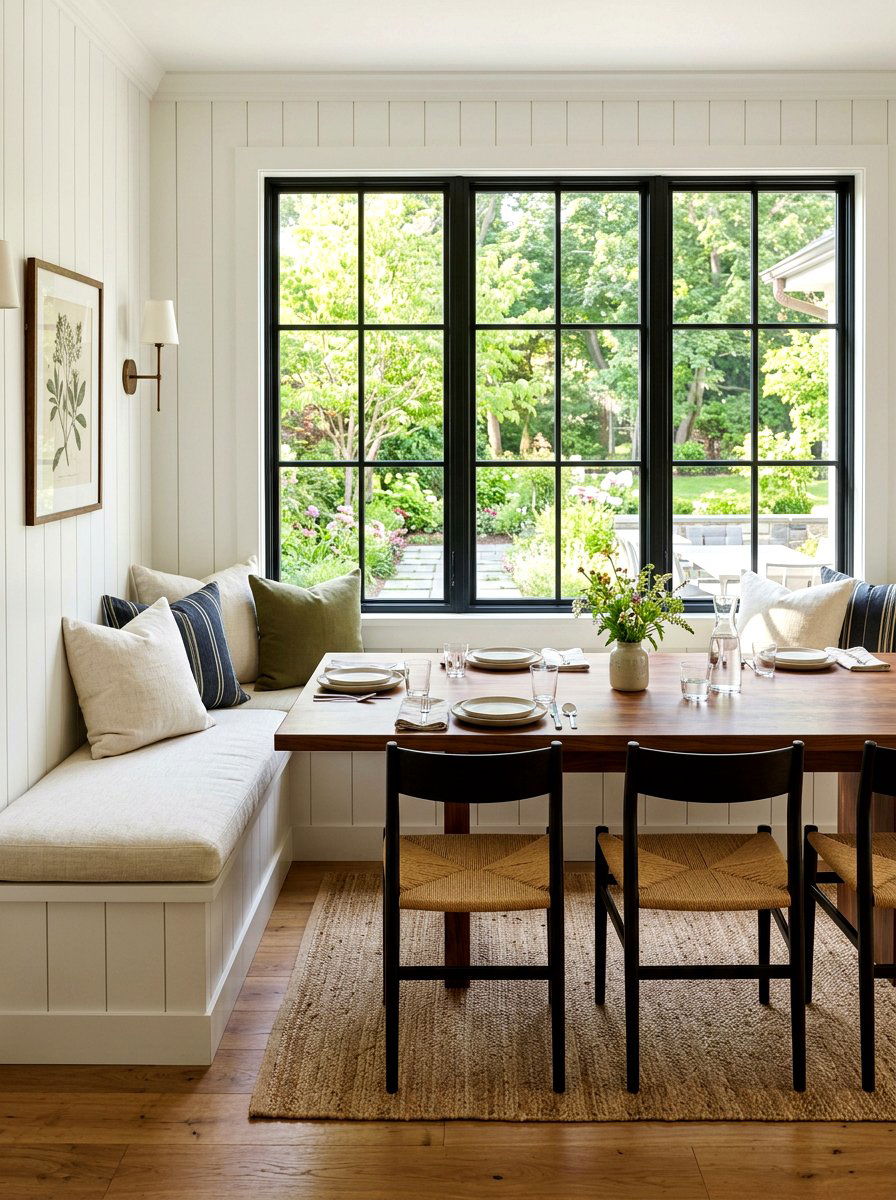 Window seat dining bench - 30 built in dining bench ideas