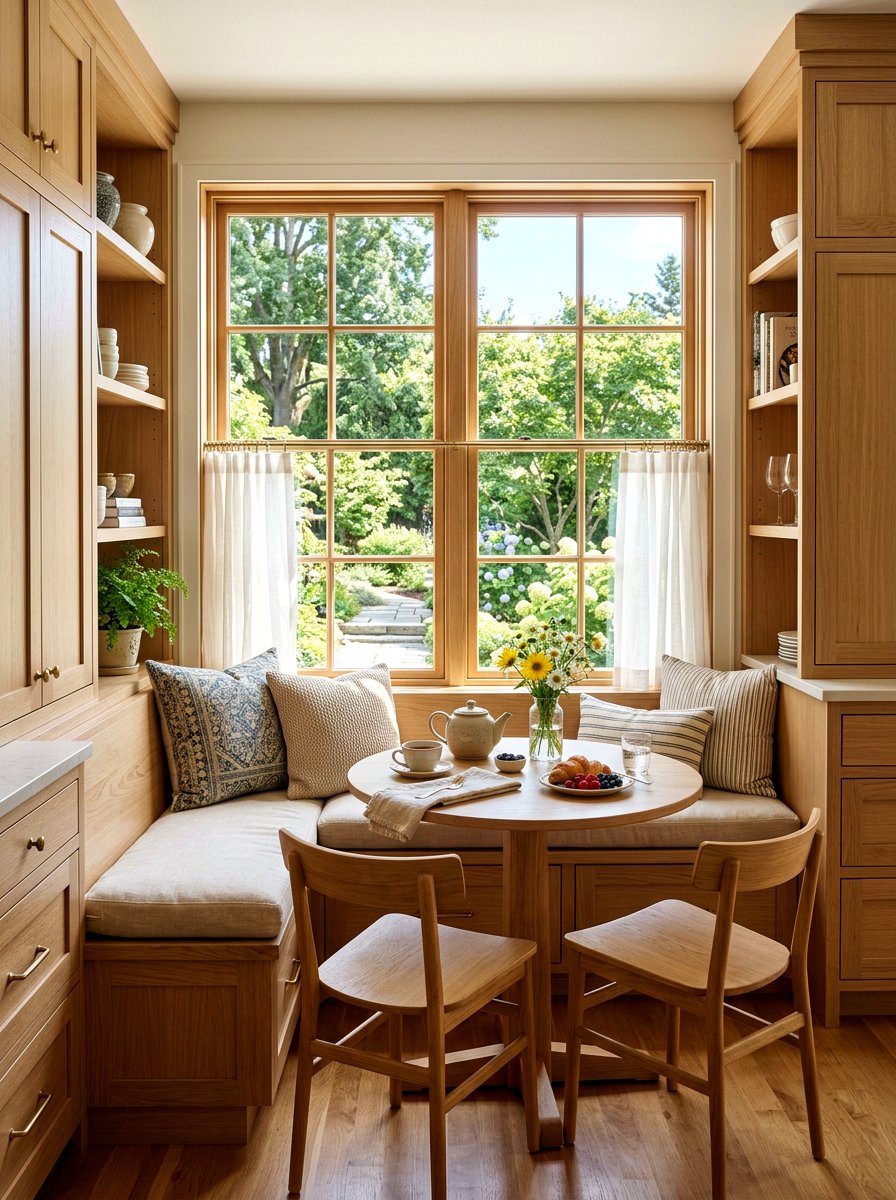 Window seat kitchen - 30 Japandi kitchen ideas