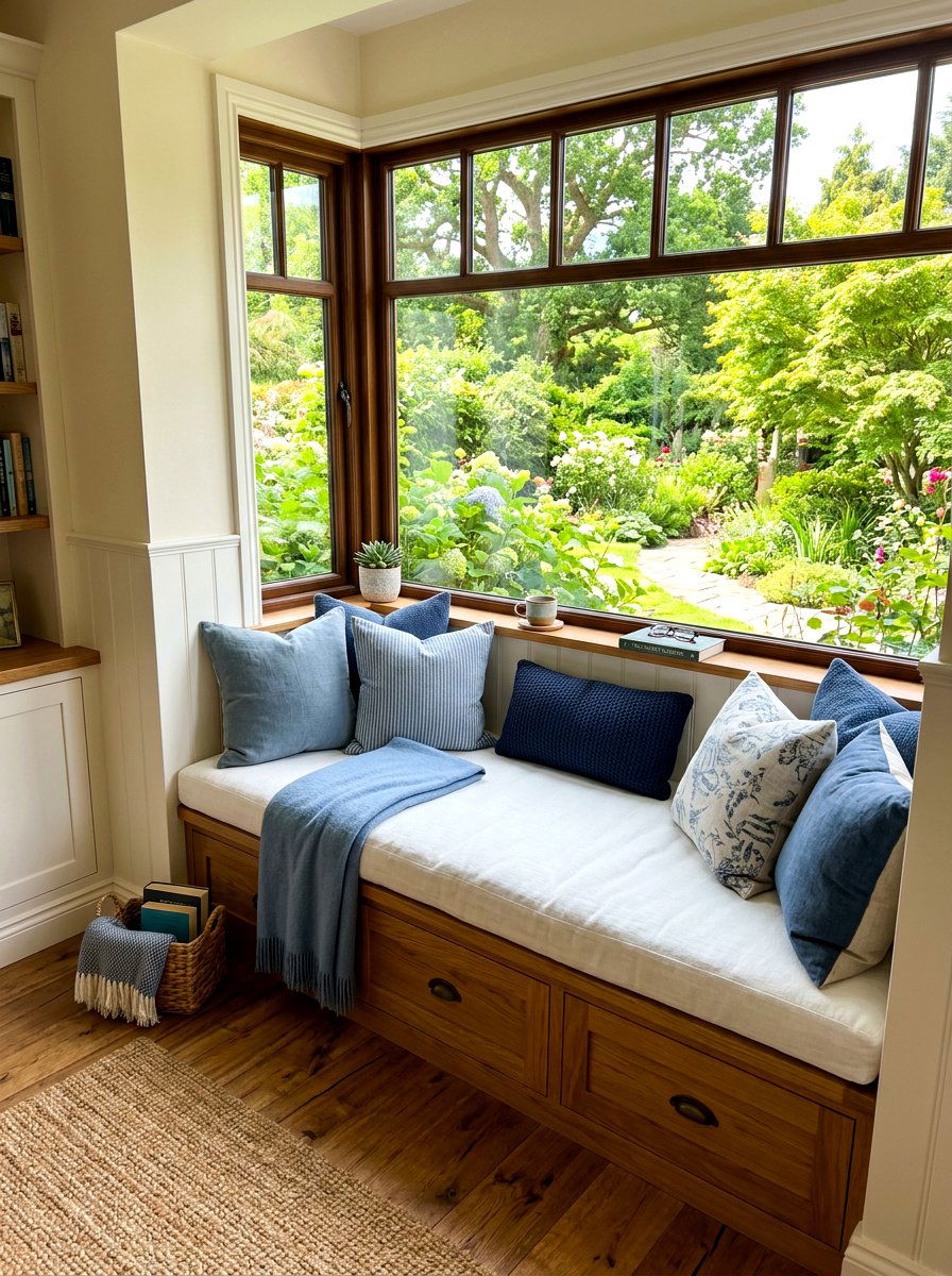 Window seat nook - 30 journaling corner ideas