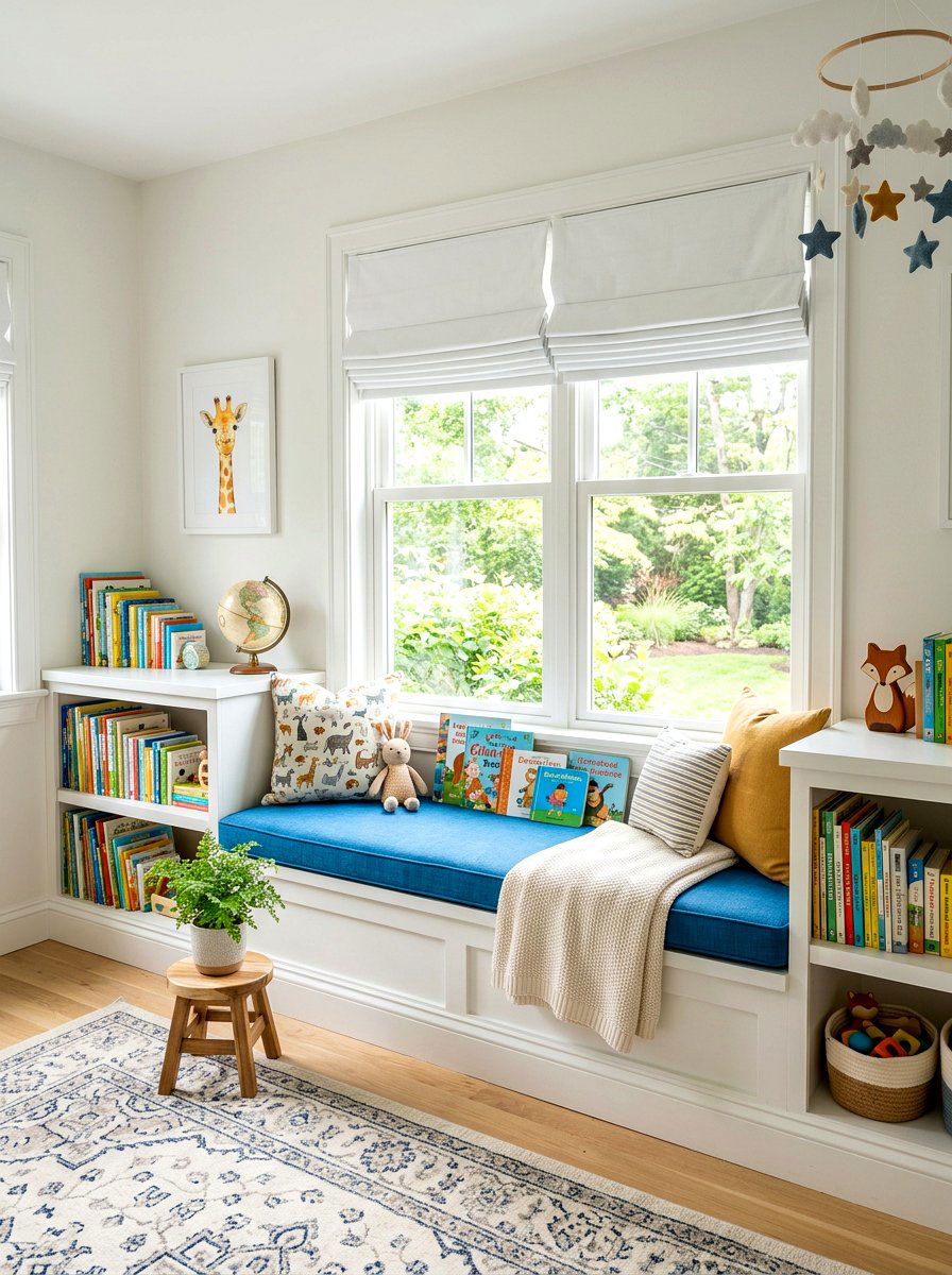 Window seat nursery reading corner - 30 nursery reading corner ideas