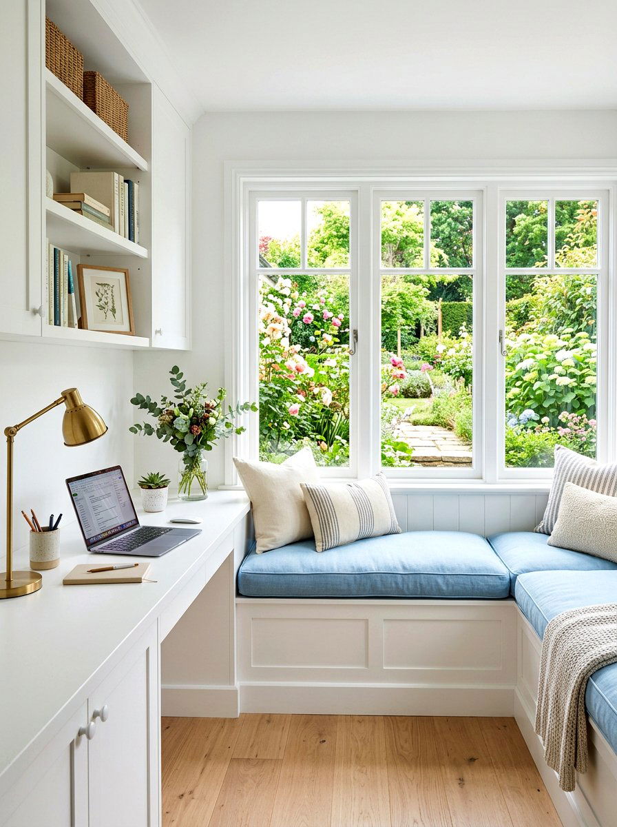 Window seat study area - 30 homework nook ideas