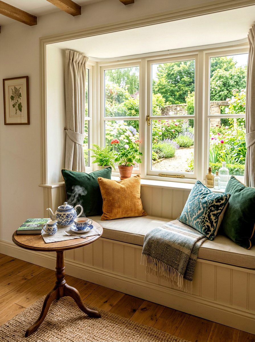 Window seat tea area - 30 tea corner ideas