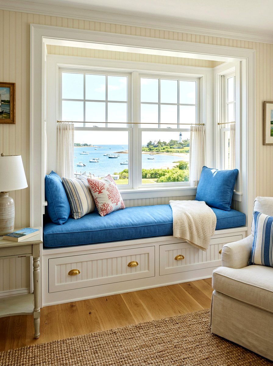 Window seat with drawers - 30 minimalist bedroom storage ideas