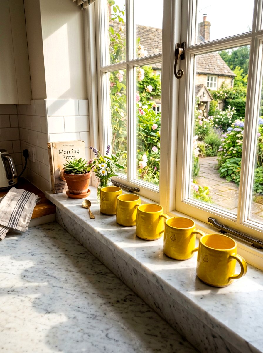 Window sill display - 30 mug display ideas