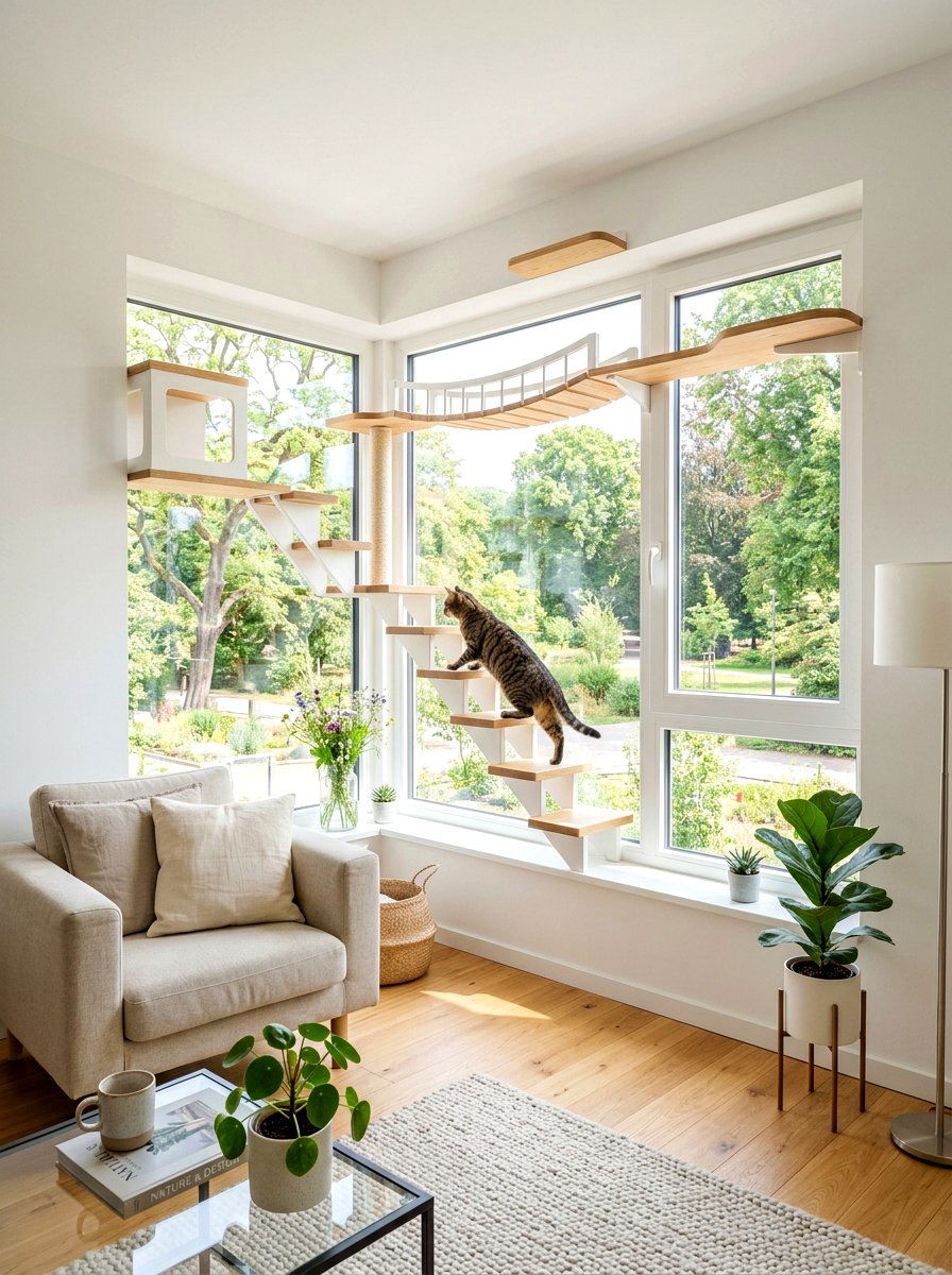 Window view cat climbing corner - 30 cat climbing corner ideas