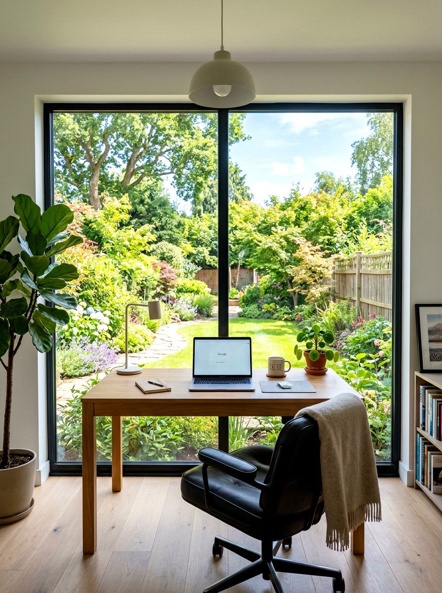 Window view home office - 30 cozy home office ideas