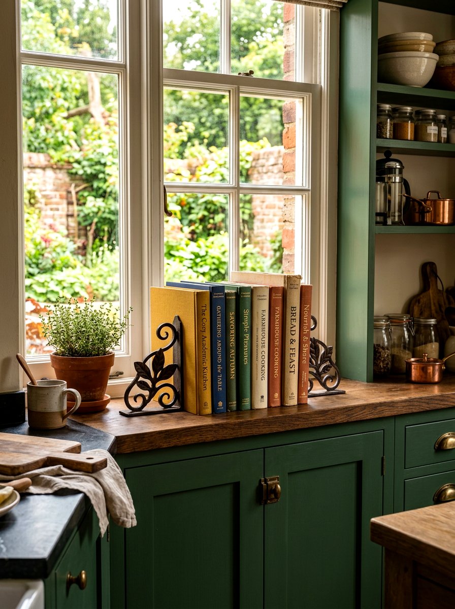 Windowsill Cookbook Display - 30 windowsill kitchen decor ideas