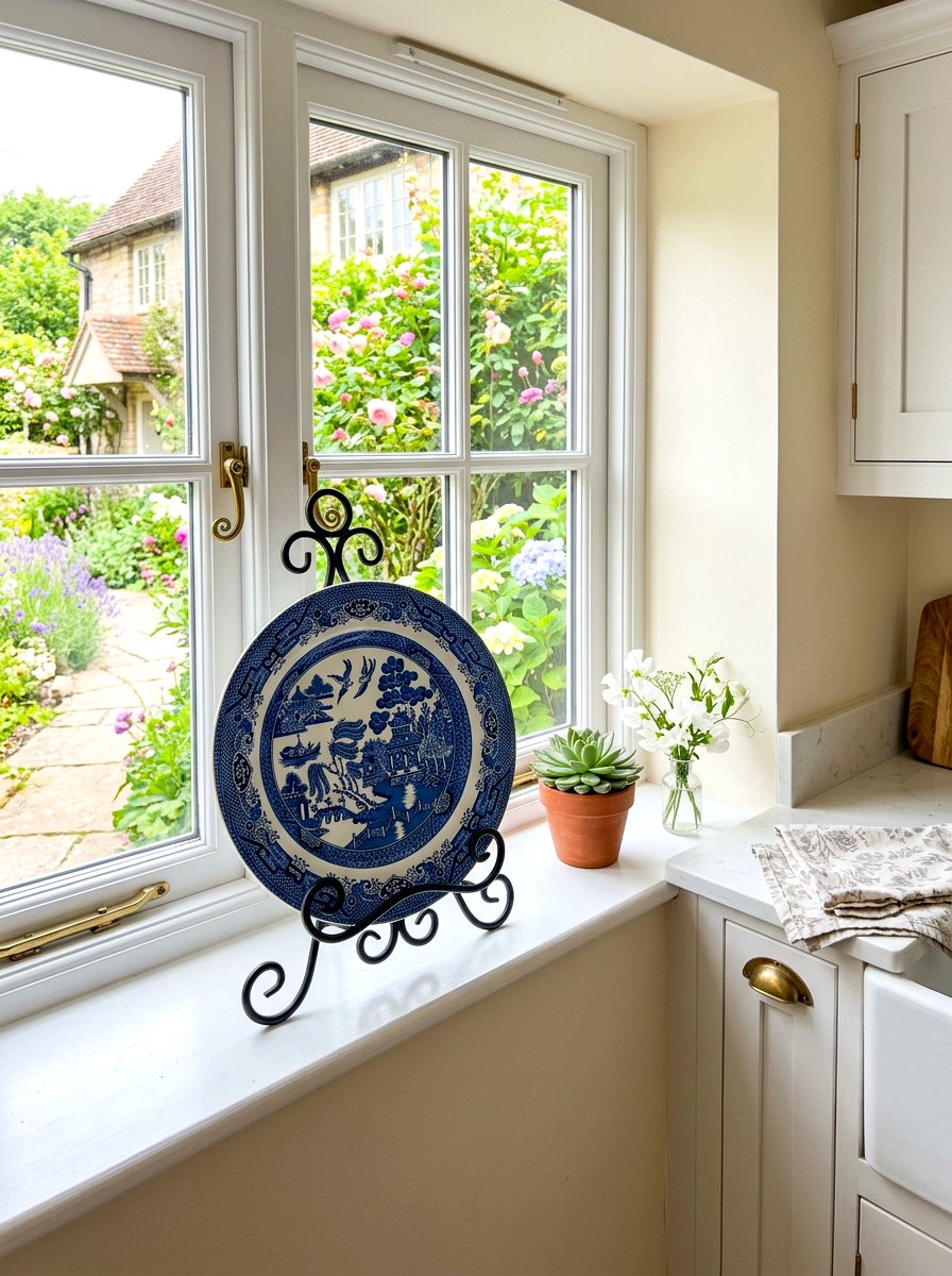 Windowsill Decorative Plate Stand - 30 windowsill kitchen decor ideas