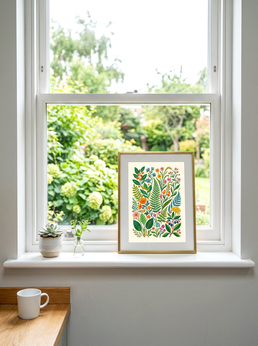 Windowsill Framed Art Print - 30 windowsill kitchen decor ideas