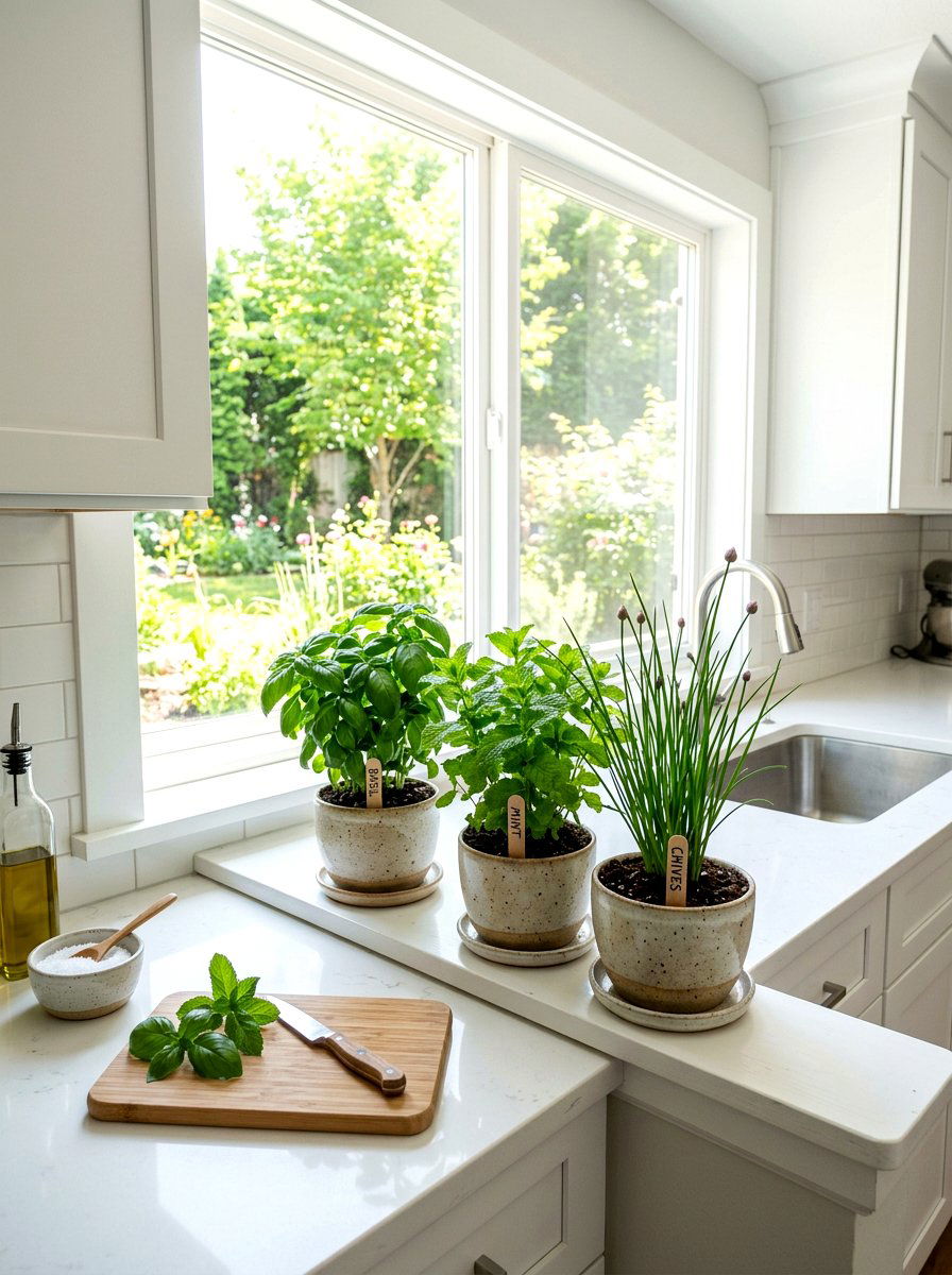 Windowsill Herb Garden - 30 easy vegetable garden ideas
