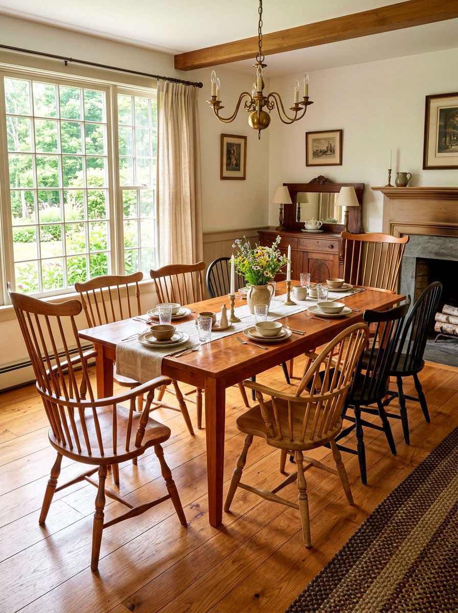 Windsor chair set - 30 mismatched dining chair ideas