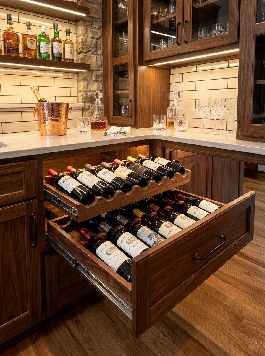 Wine Bottle Drawer Insert - 30 organizing kitchen drawers ideas