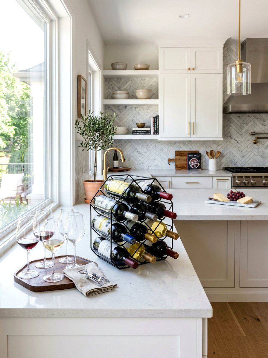 Wine Bottle Rack - 30 kitchen counter decor ideas