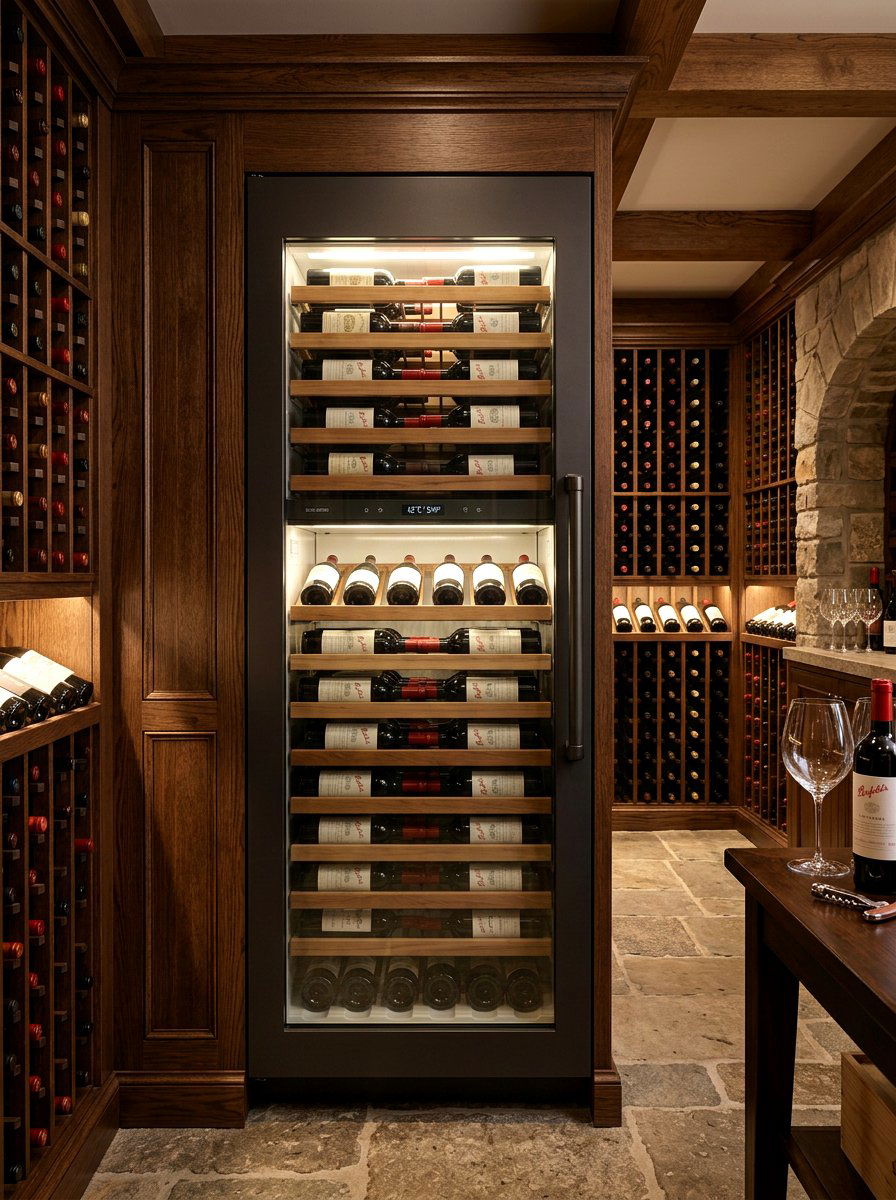 Wine Cellar Column Fridge - 30 hidden fridge ideas