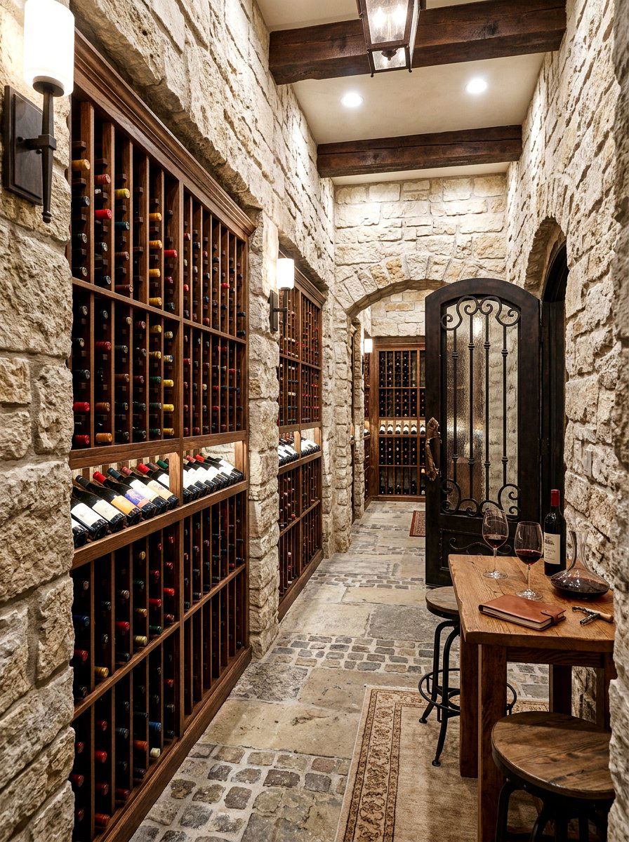 Wine Cellar Stone Wall - 30 stone accent wall ideas