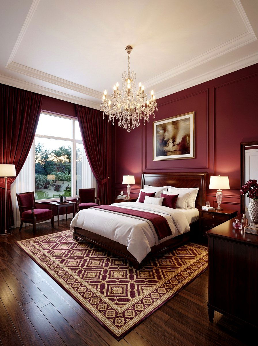 Wine Color Master Suite - 30 wine color bedroom ideas