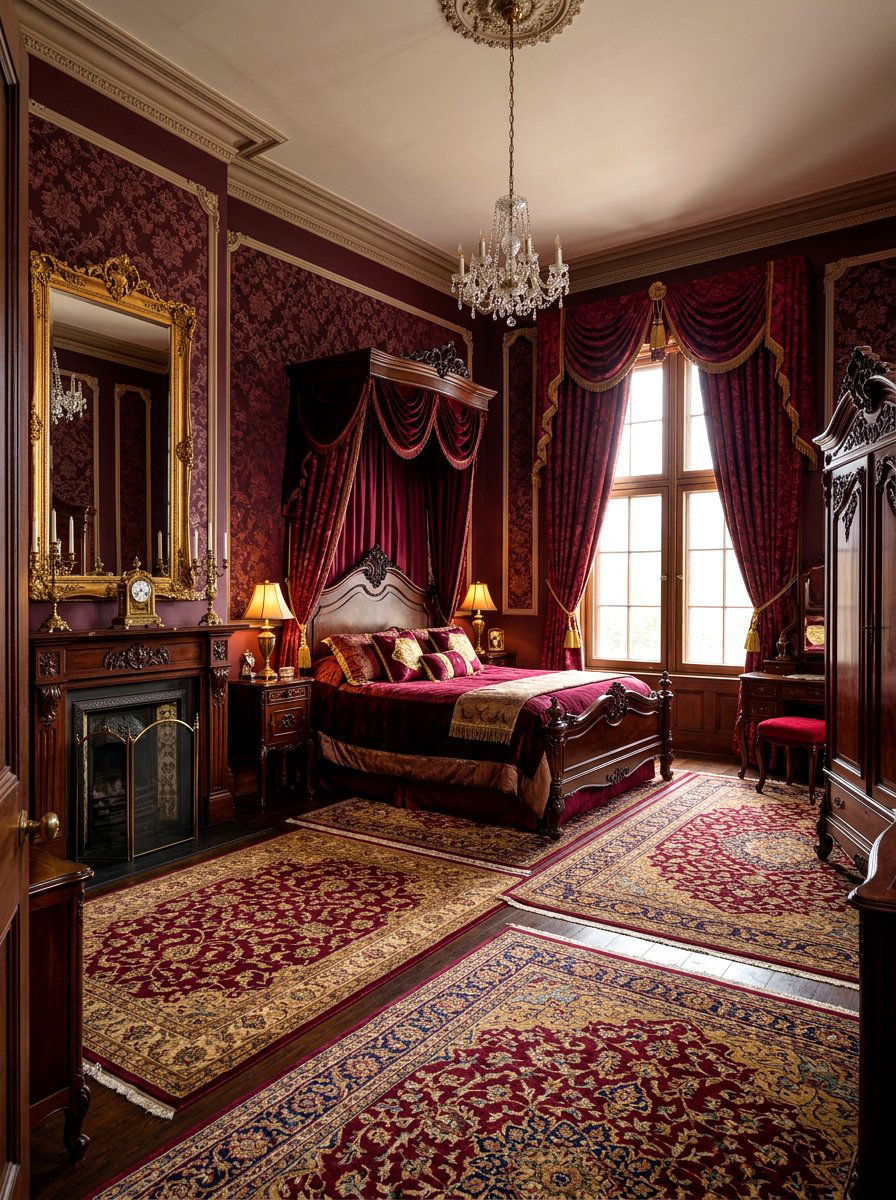 Wine Color Victorian Style - 30 wine color bedroom ideas