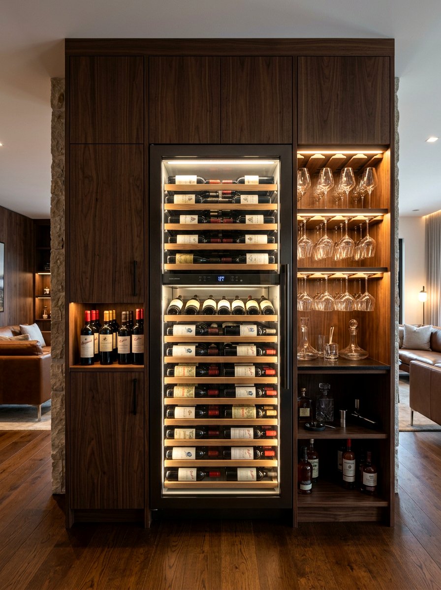 Wine Cooler Display Wall - 30 appliance wall kitchen ideas