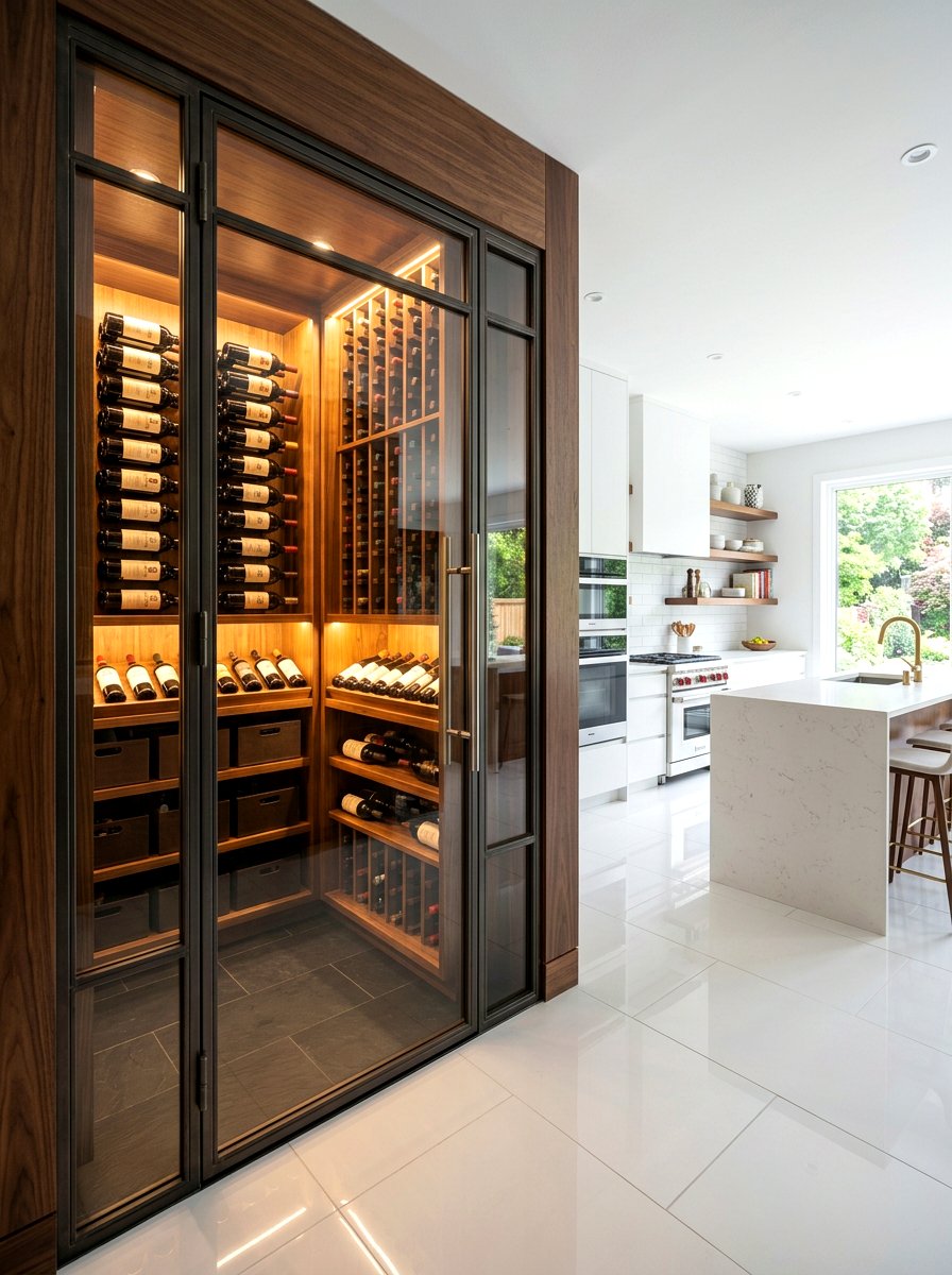 Wine Pantry Glass Door - 30 wine storage kitchen ideas