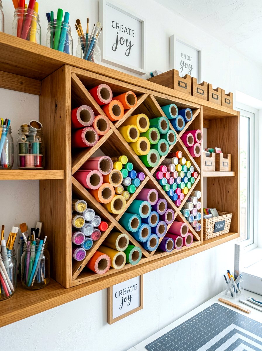 Wine Rack Storage - 30 craft supply storage ideas