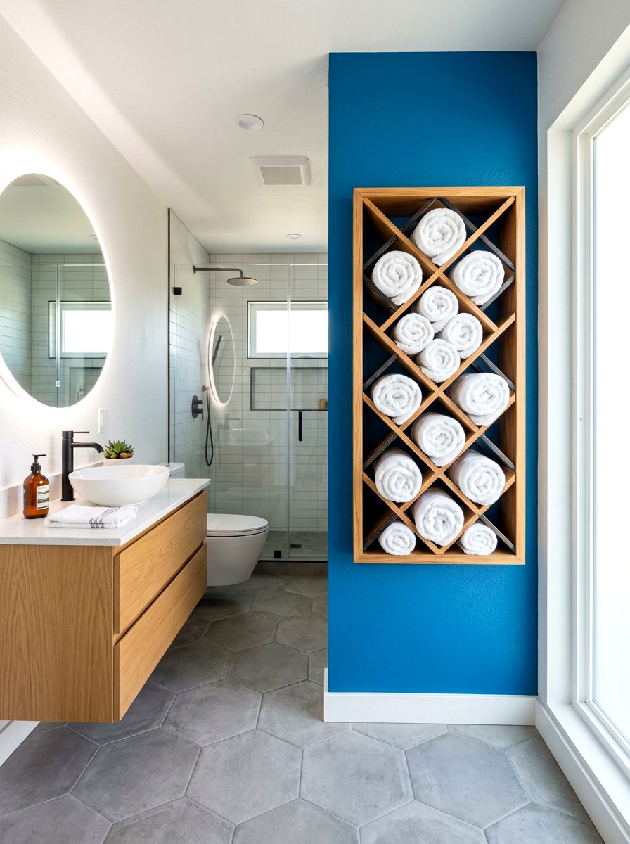 Wine Rack Towel Storage - 30 reusable storage ideas