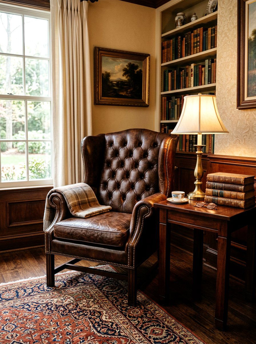 Wingback Chair - 30 guest room reading corner ideas