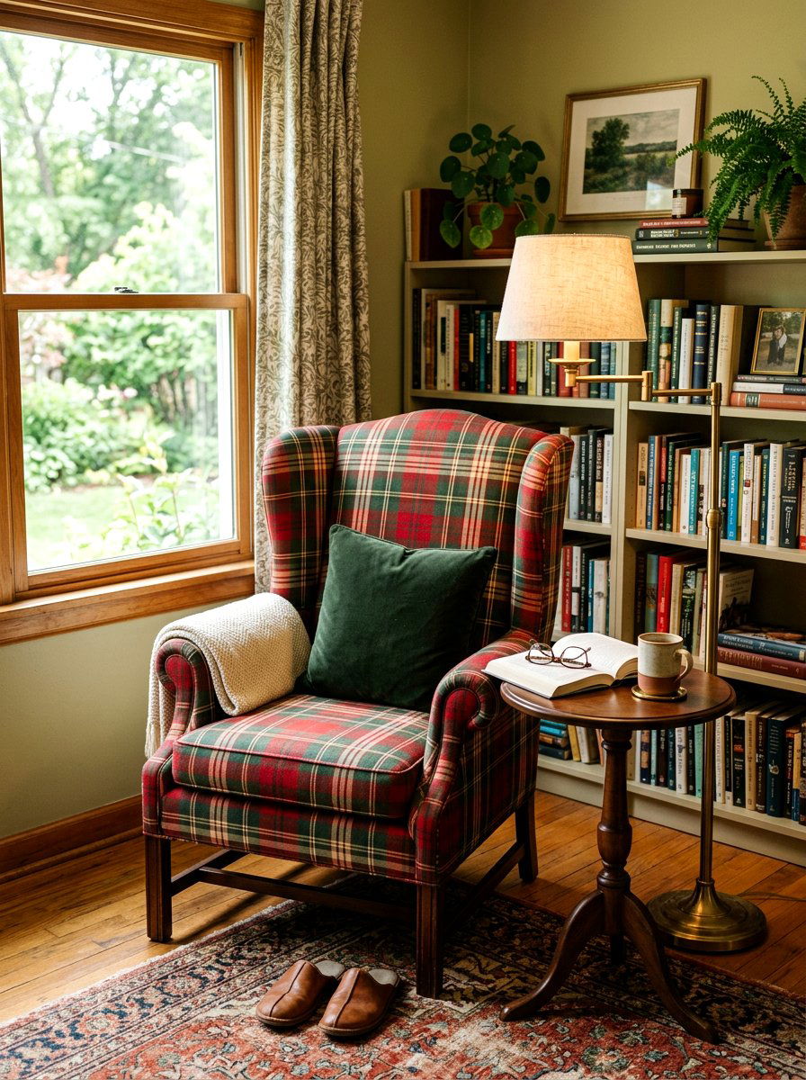Wingback Fireside Chair - 30 English manor living room ideas