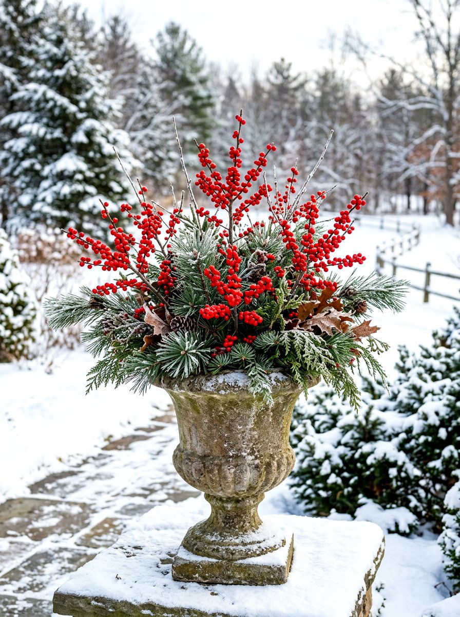 Winter Berry Container - 30 winter container garden ideas